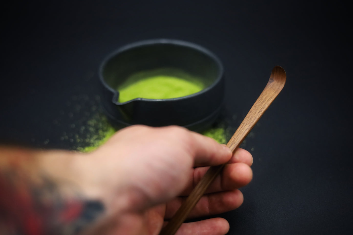 Handmade wooden chashaku (茶杓) matcha scoop