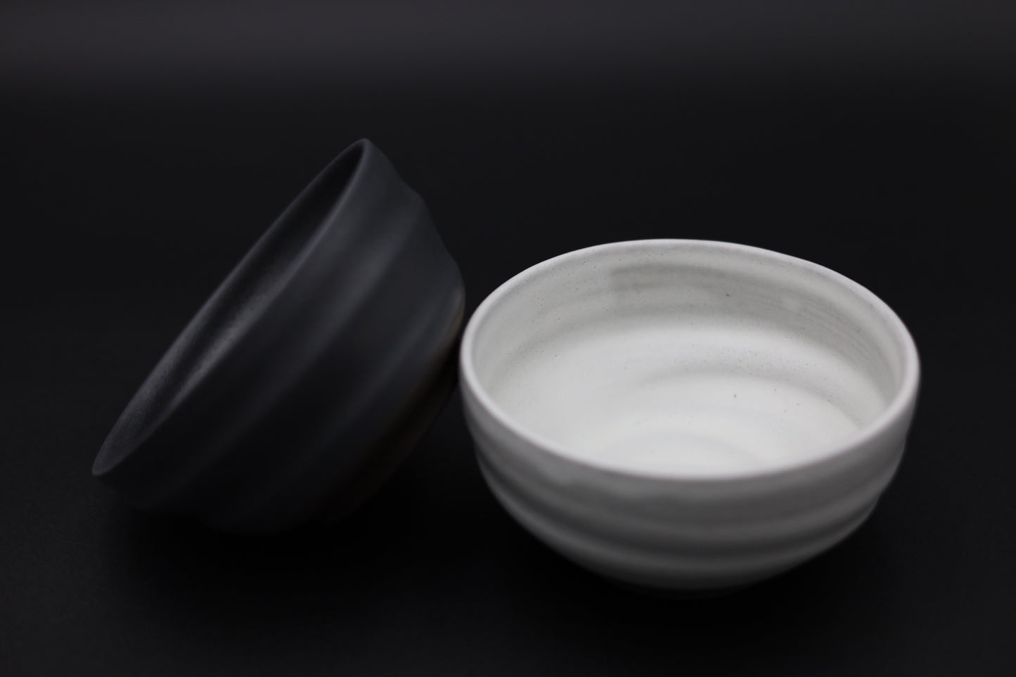 Concrete Latte Bowl Duo – Black & White