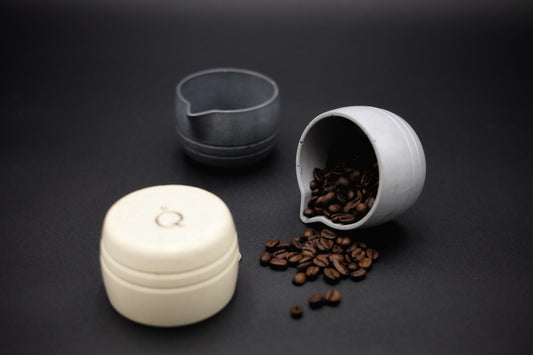 Handcrafted concrete coffee dosing bowl